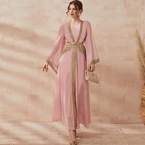 PolyJolly Embroidery Jalabiya Chiffon Abaya Dress for Women Dubai Sadui Muslim Eid Clothes2