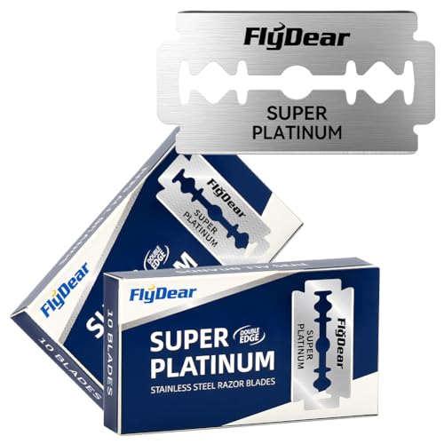 BUTBU 20pcs Lame de Rasoir, Rasoir Lames de Rechange en Acier inoxydable Suédois, pour un Rasage Net et Lisse, Durable et Facile à Utiliser