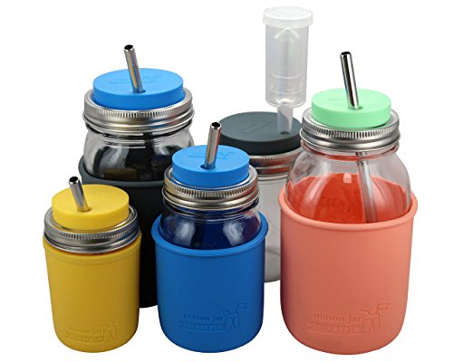 Mjl Silicone Straw Hole Tumbler And Fermentation Lid With Rust Proof Band For Mason Jars (2 Pack, Charcoal Gray, Wide Mouth) #TOP1