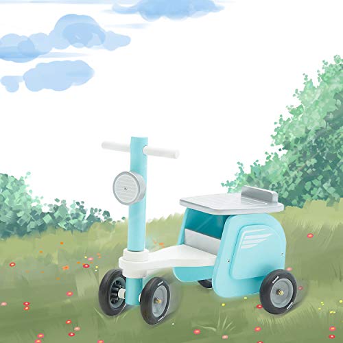 Bicicleta sin Pedales Madera pequeña Niño 1-3 Meses, Bicicleta Bebé Equilibrio - Azul