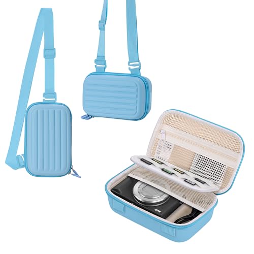Funda para cámara vlogging con correa azul