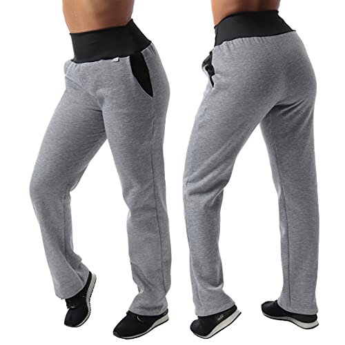 Kit com 02 Calças de Moletom Feminina Click Mais Bonita (M, Preto/Cinza)