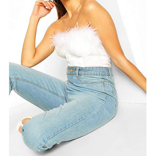 Turkey Marabou Feather Fringe Trim - 2 Yards Natural Fluffy Feathers Trim 6-8 Inch In Width For Sewing Crafts Costume Decoration(White) #TOP4