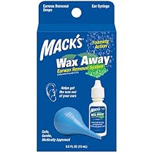 Macks Wax Away Ear Wax Removal System - 0.5 FL OZ Ear Drops with Ear Syringe
