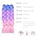 BACANA Pink Ombre Braiding Hair Extensions 3Pcs Jumbo Braiding Hair for Box Braids 24inch Blue/Purple/Pink