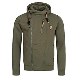Indicode Herren Elm Kapuzensweatjacke | Herrenhoddie Hoodie Kapuzenpullover Männer