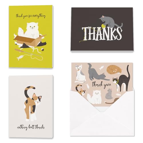 Hortense B. Hewitt 24-Count All Occasion Mischievous Kittens Thank You Note Cards, Kittens, 4.87" x 3.5"