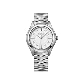 ebel uhren damen wave DIA  35 MM; SILVER GALVANIC DIAL; 8 DIAMONDS DIAL (0.052CT); APPLIED INDEXES