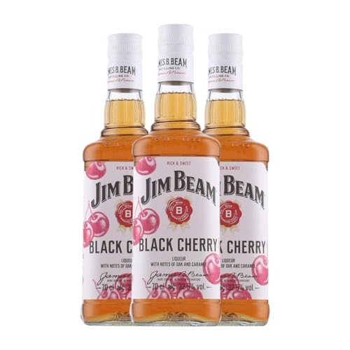 Whisky Bourbon Jim Beam Black Cherry 70 cl (Caja de 3 Botellas de 70 cl)