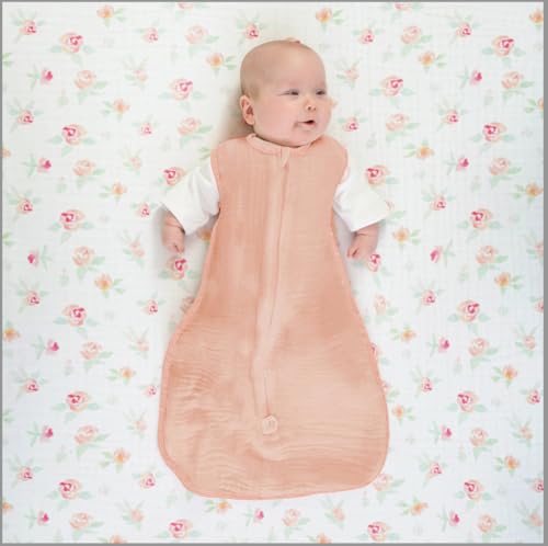 Image of SwaddleDesigns Softest Cotton Muslin Fitted Crib Sheet, Toddler Sheet for Boys & Girls, Fits Standard Crib Mattress (28 x 52 inches), Watercolor Peachy Pink Floral