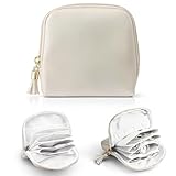 PHYNDR Organizador de Joyas, Joyero de Viaje, 6 Niveles, Multifuncional,Para Pendientes,Collares, Relojes (Beige)