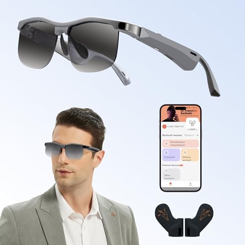 WAMOVAL Smart Glasses - Bluetooth Glasses for Men with 160 Languages Translation UV Protection Sunglasses with Chat GPT Multifunctional Smart Glasses for Men Women Travel,Work,Business,Fishing,Driving — view 5