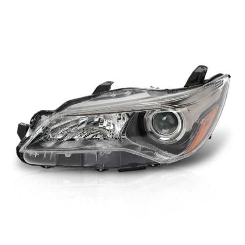 Image of GRAND ORANGE Left Headlight Compatible with Toyota Camry 2015-2017 TO2503222 TO2502222 TO2503223 TO2502229 TO2503229 8111006860 8115006C70 8111006C70 Clear Lens Black Housing Amber Reflector