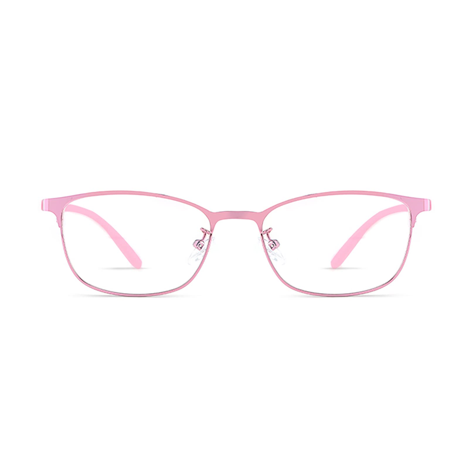 Occhiali da Lettura con Blocco della Luce Blu, Occhiali da Lettura Ultraleggeri Anti-Fatica con Struttura in Metallo, Ottimi per La Lettura di Acquisti di Lavoro(Size:+1.00,Color:Rosa)