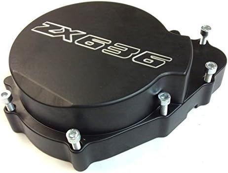 XKH- Motorcycle Billet Motor Engine Stator Cover Compatible with Kawasaki Zx6R 636 2003 2004 Black Left Side [B00Y7C4SKU]
