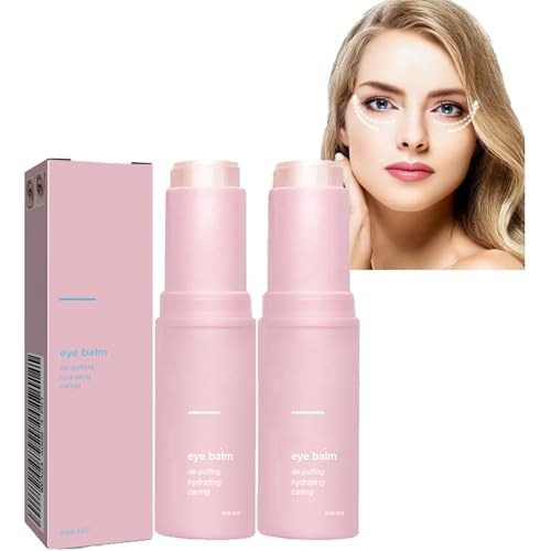 Dyceittdia 2PCS Crema de Ojos en Barra,Crema Contorno de Ojos Rosa Mosqueta,Crema reafirmante para el Contorno de Ojos, Reducir la Hinchazón de los ojos y las Líneas de Expresión,2PCS*3g,eye cream1