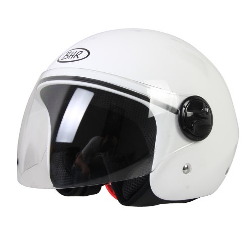 BHR Casque Demi Jet, Blanc, 57-58 (M)