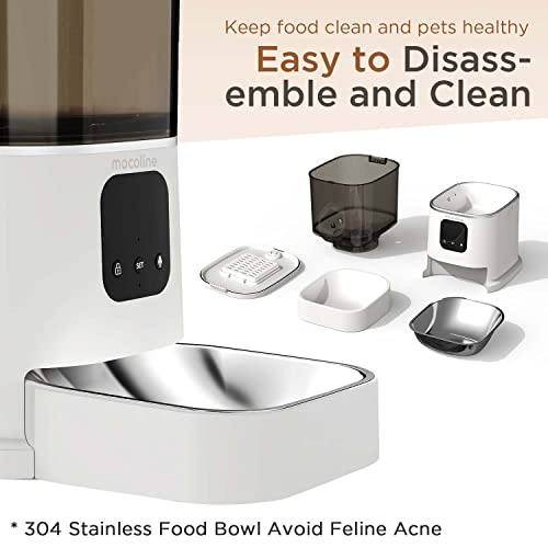 Mocoline Automatic Cat Feeders, 5G Wifi Cat Food Dispenser Auto Timed Smart Bluetooth 4L With App Timer For Cat, Dog, Pet, Dry Food, Indoor #TOP6