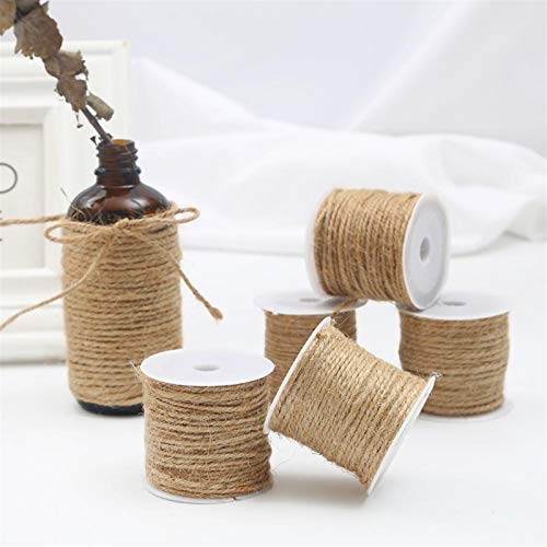Zkenshan-Natural Jute Twine Wedding Gift Packing Strings DIY Scrapbooking Florists Craft Decor, Burlap Jute Twine Cord Hemp Rope String, Natural Jute Fiber (Color : 2mm 8m)