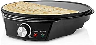 Ex-Pro Crepe Maker, Electric 30cm Crepe and Pancake Maker with Non Stick Plate, Adjustable Temperature, Batter Spreader and Spatula, 1200W - Black