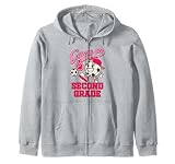 Soccer Girl Soccer Fan Back To School Game On Second Grade Zip Hoodie