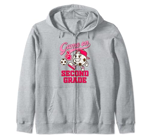 Soccer Girl Soccer Fan Back To School Game On Second Grade Zip Hoodie