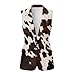 Suhoaziia Women Sleeveless Vest Tops One Button Vintage Work Office Blazer V Neck Outerwear Waistcoat Open Front Business Dress Suits Plus Size 2025 Fall Fashion Outfits, Brown Cow Print
