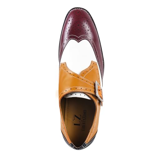 Image of LIBERTYZENO Mens Hornback Print Genuine Leather Lace Up Oxford Dress Shoes