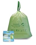 UNNI Compostable Drawstring Bags, 5.2 Gallon, 20 Liter, 60 Count, Heavy Duty 1 Mil, Kitchen Food Scrap Waste Bags, ASTM D6400, US BPI, CMA and Europe OK Compost Certified, San Francisco