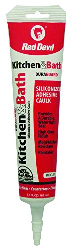 Red Devil 040520 Duraguard Kitchen & Bath Siliconized Acrylic Caulk, 5.5 Oz Squeeze Tube, Biscuit, Pack of 1