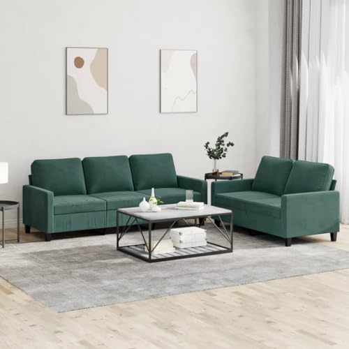 2-tlg. Sofagarnitur mit Kissen,Entspannungssofa,Sessel,Wohnzimmersofa,Lounge-Sofa,Heimdekoration,Rezeption Sofa,Freizeit im Freien,für Büros,Salons,Lounges,Empfangsräume,gsräume, Dunkelgrün Samt 2-tlg. Sofagarnitur mit Kissen,Entspannungssofa,Sessel,Wohnzimmersofa,Lounge-Sofa,Heimdekoration,Rezeption Sofa,Freizeit im Freien,für Büros,Salons,Lounges,Empfangsräume,gsräume, Dunkelgrün Samt