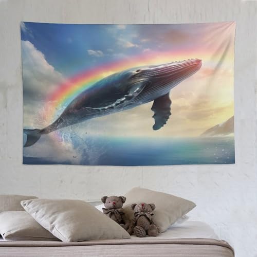 Tapisserie baleines décoration tenture murale salon chambre 150x230cm