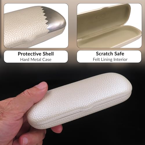 Image of MyEyeglassCase Men Small Glasses case - Eyeglasses Hard Shell Holder Pouch & Cloth-Reading Slim & Narrow Case Heavy Duty