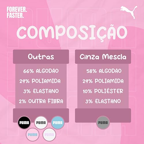 PUMA Kit 12 Pares Meia Invisível Sapatilha Adulto Feminina, 1 Azul Claro - 5 Branco - 1 Cinza Mescla