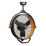 MULE 18 in. 3 Speed Ceiling Mounted Plug-In Cord Garage Fan with Remote - 52035-01 (Black & Yellow)