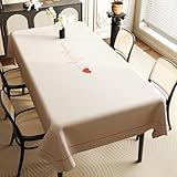 Hiseng Mantel Plastico Mesa Rectangular Impermeable, Manteles PVC Antimanchas Lavable Mesa Rectangular,para Cocina,Comedor (Forma de corazón,90 * 140CM)