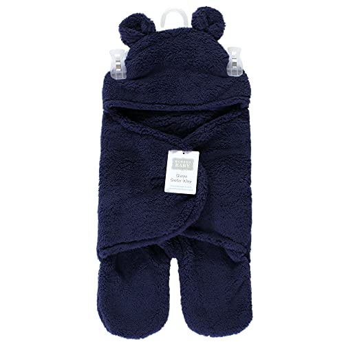 Image of Hudson Baby Unisex Baby Animal Sherpa Baby Outdoor Stroller Sack Wrap, Navy, One Size