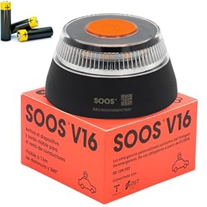 Soos Luz Emergencia Coche Homologado Dgt, Con Sim Y Datos Pagados Hasta 2038, Baliza V16 Homologada Dgt Con Geolocalizador, Obligatoria Enero 2026, Luz V16 Con Geolocalización 3.0, Aprobada Por Dgt