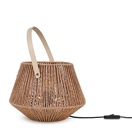 Paco Home Korbdesign Schreibtischlampe Natur