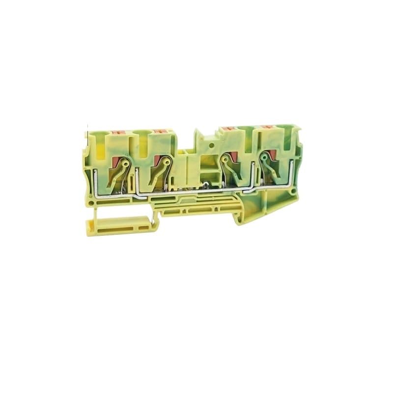 Morsettiera di messa a terra PT6-QU-PE | Sul connettore dei cavi elettrici gialli/verdi di terra della guida Din(5 Pcs)