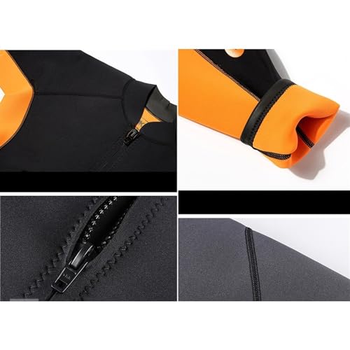 Chaqueta superior de traje de neopreno para hombre de 3mm con manga larga para buceo, para calor y comodidad, traje para aguas frías (Negro_Mediano) miniatura 6