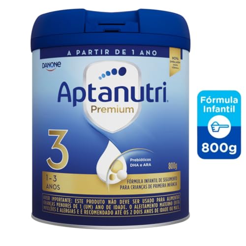 2 Latas -Aptanutri Premium 3 Fórmula Infantil em Pó Danone -800g