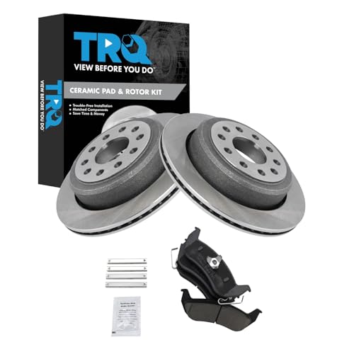 Image of TRQ Rear Ceramic Brake Pad and Rotor Set | For 2003-2004 Lincoln Town Car