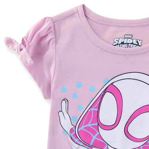 Image of Marvel Spider-Gwen Ghost Spider Girls Short Sleeve T-Shirt and Bike Shorts Set for Toddler to Big Kids