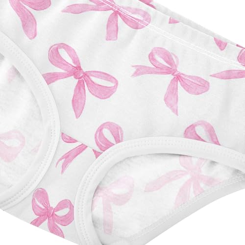 Wusikd Cute Pink Bow (2) Girls' Underwear Cotton Girls Briefs Soft Toddler Underwear 2T4