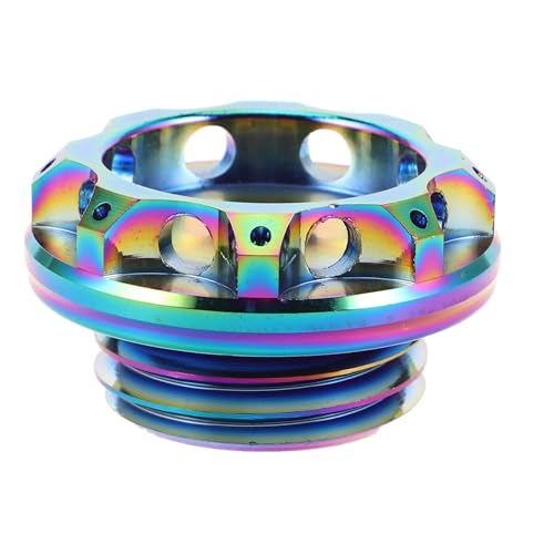 LALADEFIEE Tappo del Serbatoio dell’Olio Motore in Lega Colorata Sostituzione per Auto SUV Camion e Motociclette Sigillante a Tenuta Stagna per Accessorio Auto Design Distintivo e
