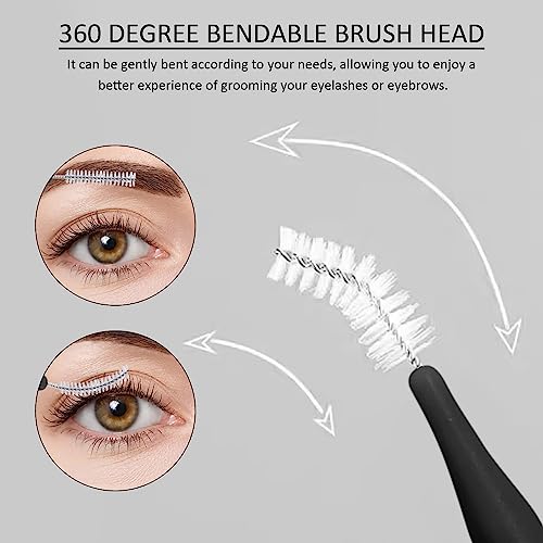 30 Stück Mini-Augenbrauenbürste, tragbare Wimpernbürste, Wimpernverlängerungswerkzeug, Bürste mit Kappe, Interdentalbürste, Mundpflegebürste für Augenbrauen