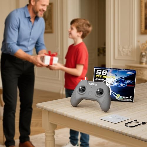 STARDRONE S8 Pro RC Flugsimulator Controller, 8 Kanal Metalljoystick, Kompatibel für DJI Virtual Flight/Uncrashed/LiftOff Flugsimulationssoftware, Geschenk für Kinder und neue Piloten, Modus 2