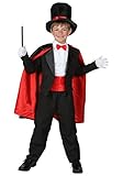 Fun Costumes Magician Costume For Kids, Dazzling Magician Outfit For Children with Jacket, Cape, Cummerbund, Bow Tie, And Hat