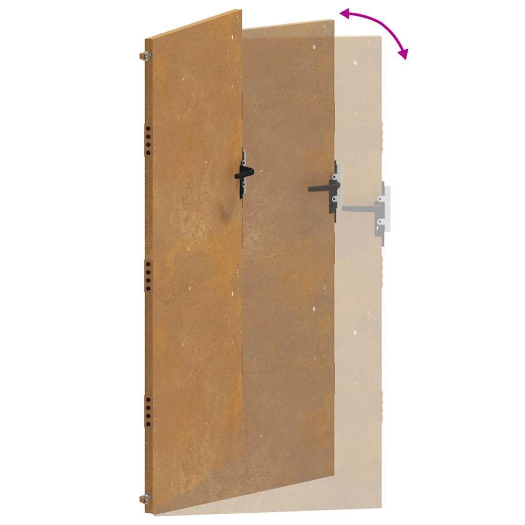 vidaXL Portail de Jardin Acier Corten 100x175 cm avec Serrure